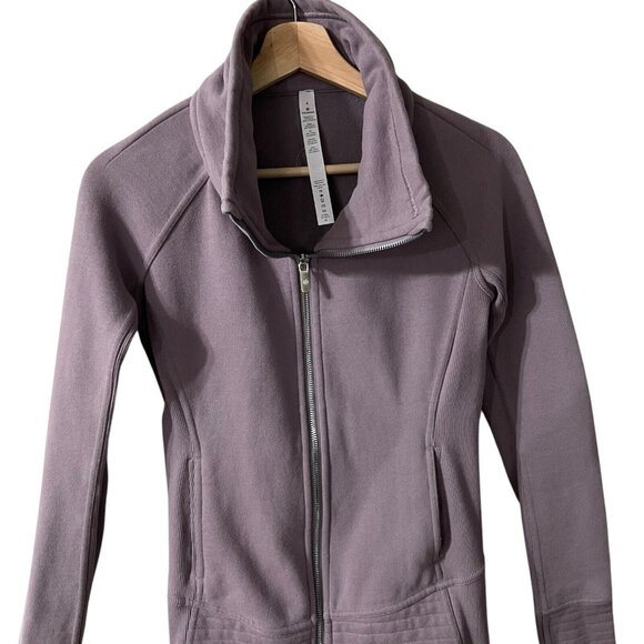 Lululemon Radiant Full Zip Jacket Size 4 Violet Verbena Cotton Fleece W4BGCS - Picture 5 of 11